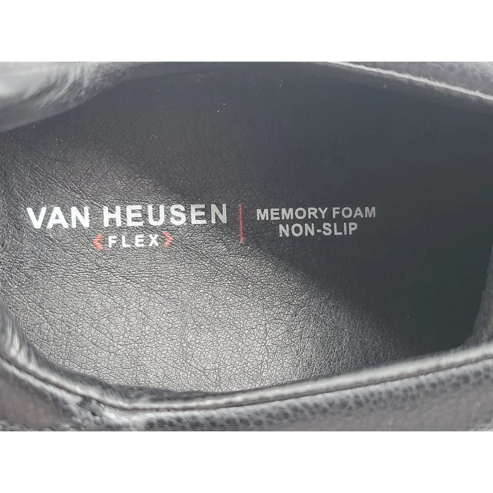 Van Heusen Flex Non Slip Mens Memory Foam Black‎ Shoes Size 10.5